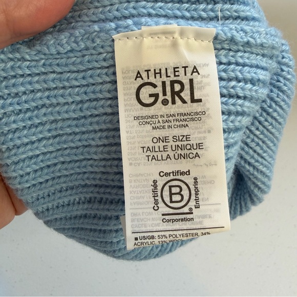 Athleta Girl Blue Chill Out Beanie Touque Knit Winter Hat New - Picture 7 of 9